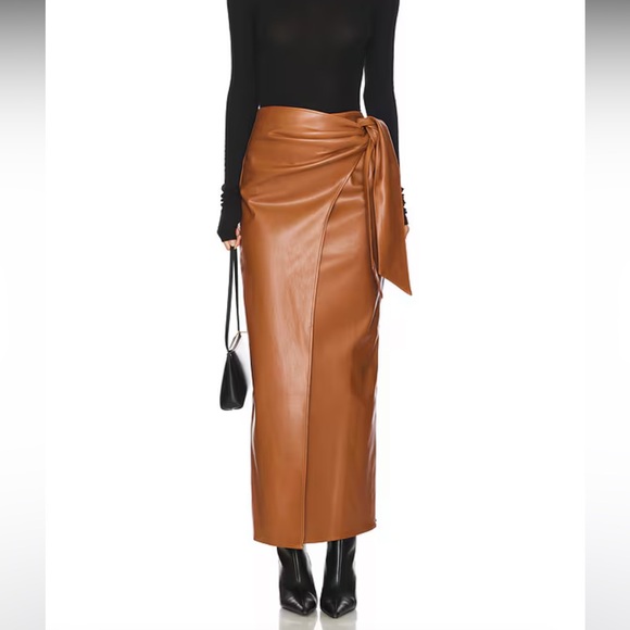 REVOLVE Dresses & Skirts - NEW NWT ALL THE WAYS Kassidy Faux Leather Skirt in Camel